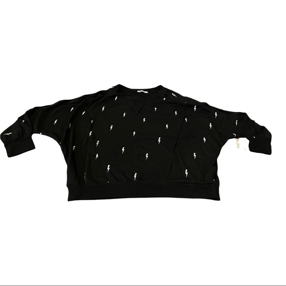 THEO & SPENCE Lightning Bolt Sweatshirt In Black White Min - Picture 6 of 10